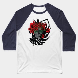 Rosa skull Baseball T-Shirt